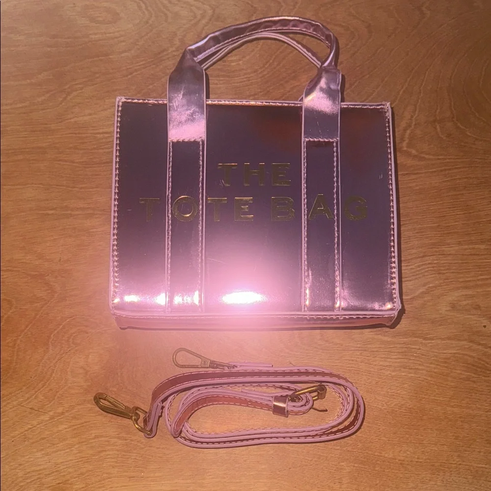 Fashion Metallic Pink Mini Tote Bag - Picture 5 of 13